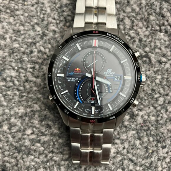 Casio Edifice red bull watch solar powered